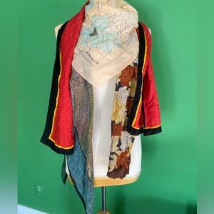 Set bundle vintage silk scarves Furstenberg Cacharel oscar de la renta herrera